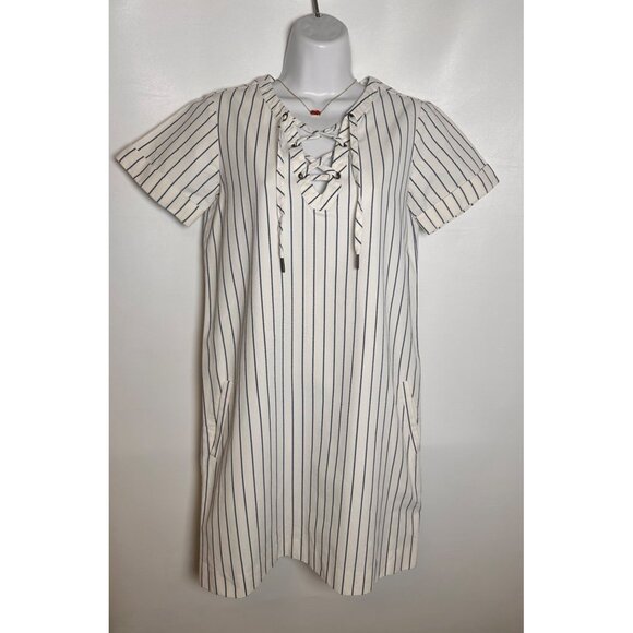 Madewell Harbor Lace-Up Shift Dress, F2186, Size: XXS - Picture 3 of 11